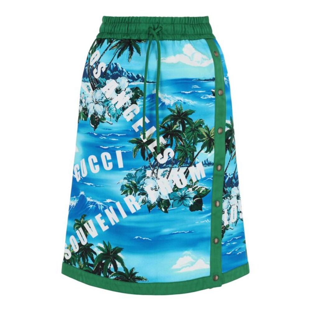 Gucci Hawaiian Printed Knee-Length Skirt Multi Womens